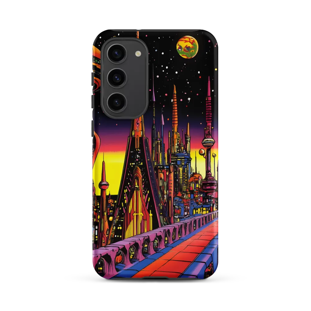 Futuristic Cosmos: A Journey Through Neon Cities | Phone Case |  S23 Plus | Tough Case | Matte