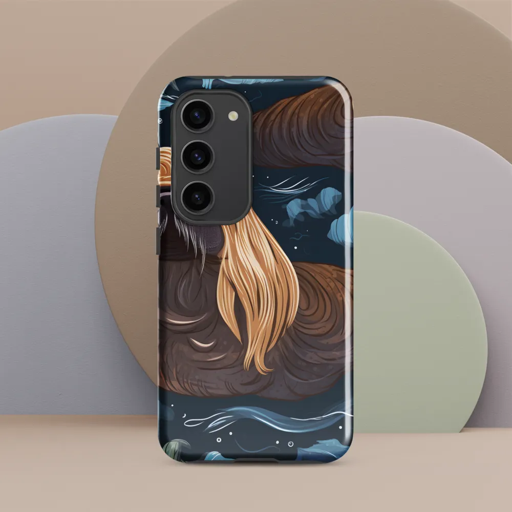 Whimsical Walruses in Deep Blue