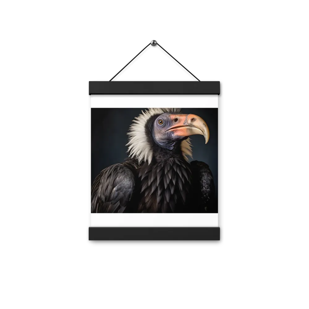 Majestic Vulture Portrait | Poster With Black Wood Hanger | 8″×10″