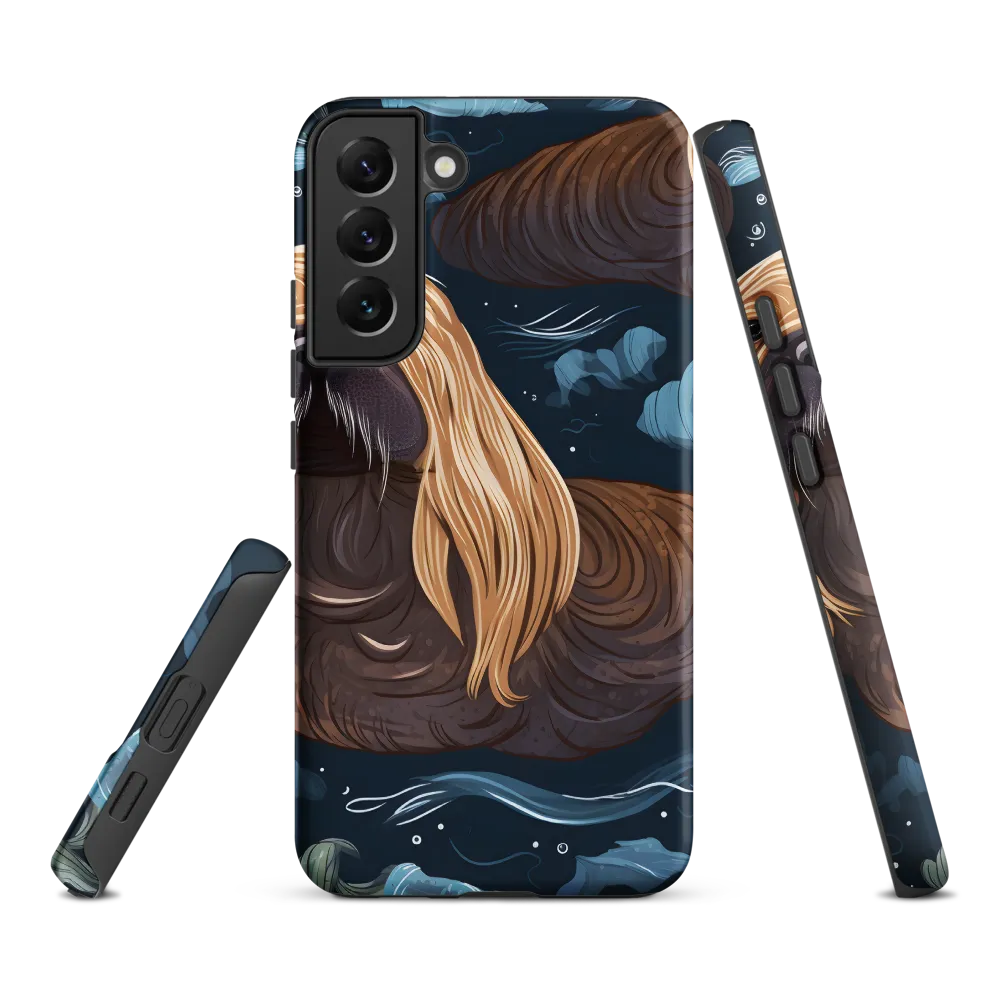 Whimsical Walruses in Deep Blue