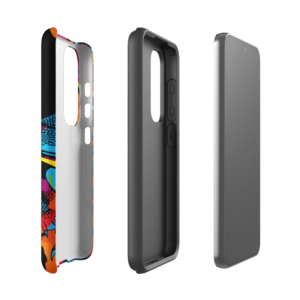Colorful Encounters: The Playful Geckos | Phone Case |  S23 | Tough Case | Matte
