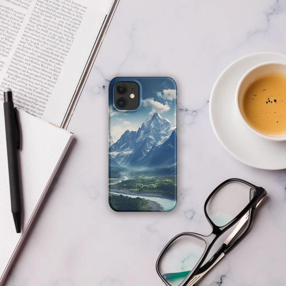Majestic Serenity: A Landscape of Mountains and Rivers | Phone Case |  12 Mini | Snap Case | Matte