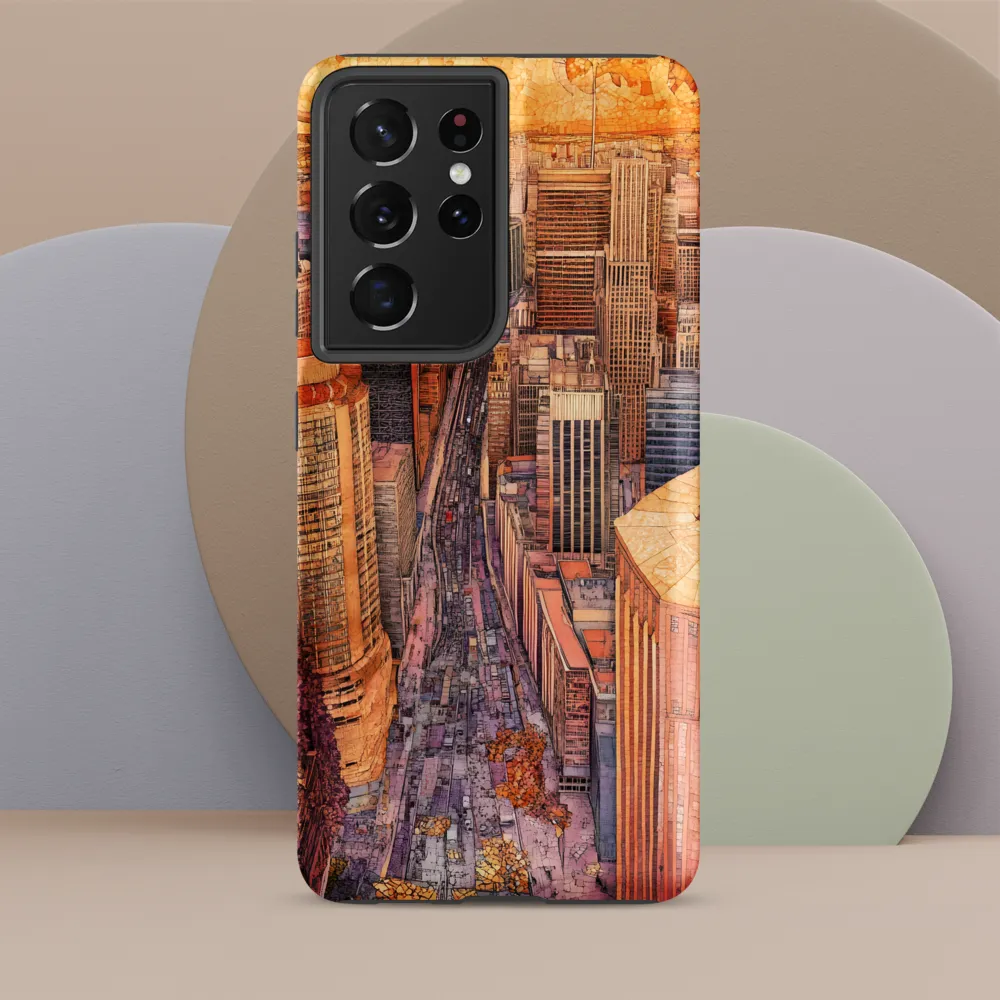 Mosaic Cityscape at Dusk
