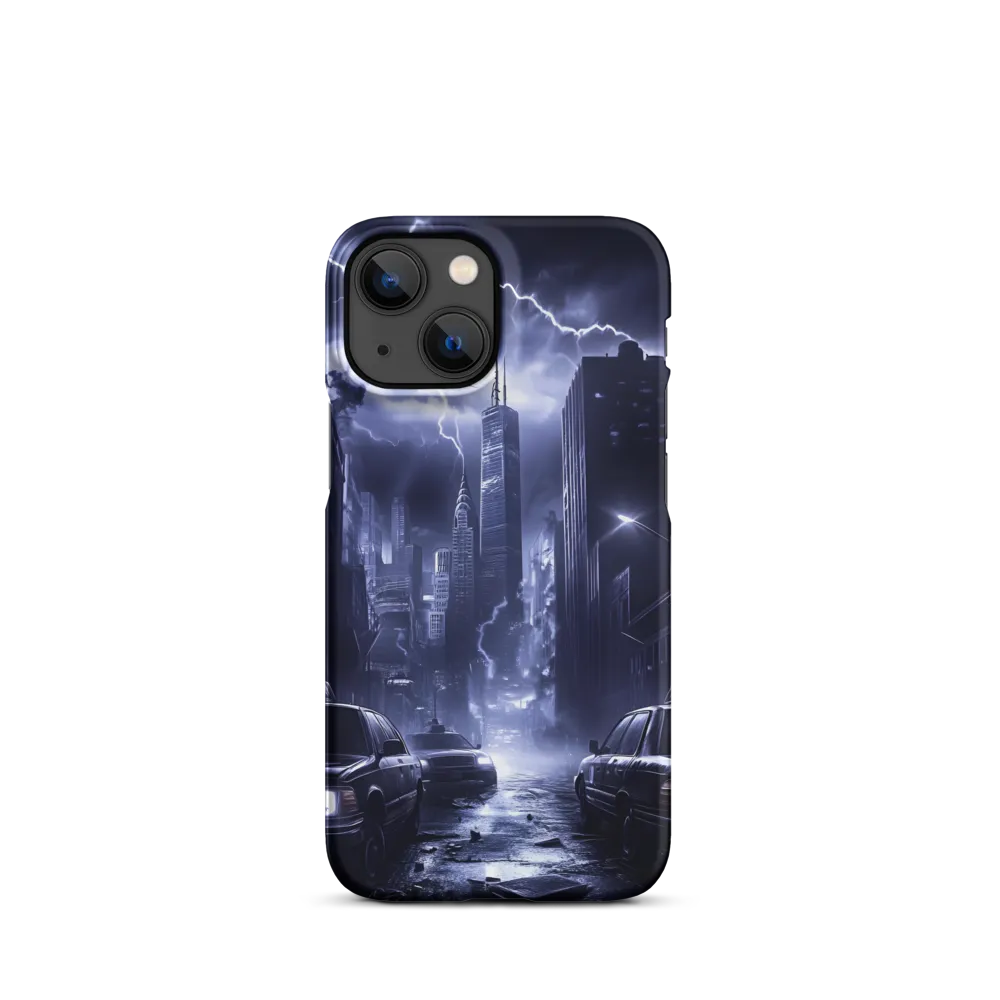 Stormy Cityscape: Shadows of the Night | Phone Case |  13 Mini | Snap Case | Matte