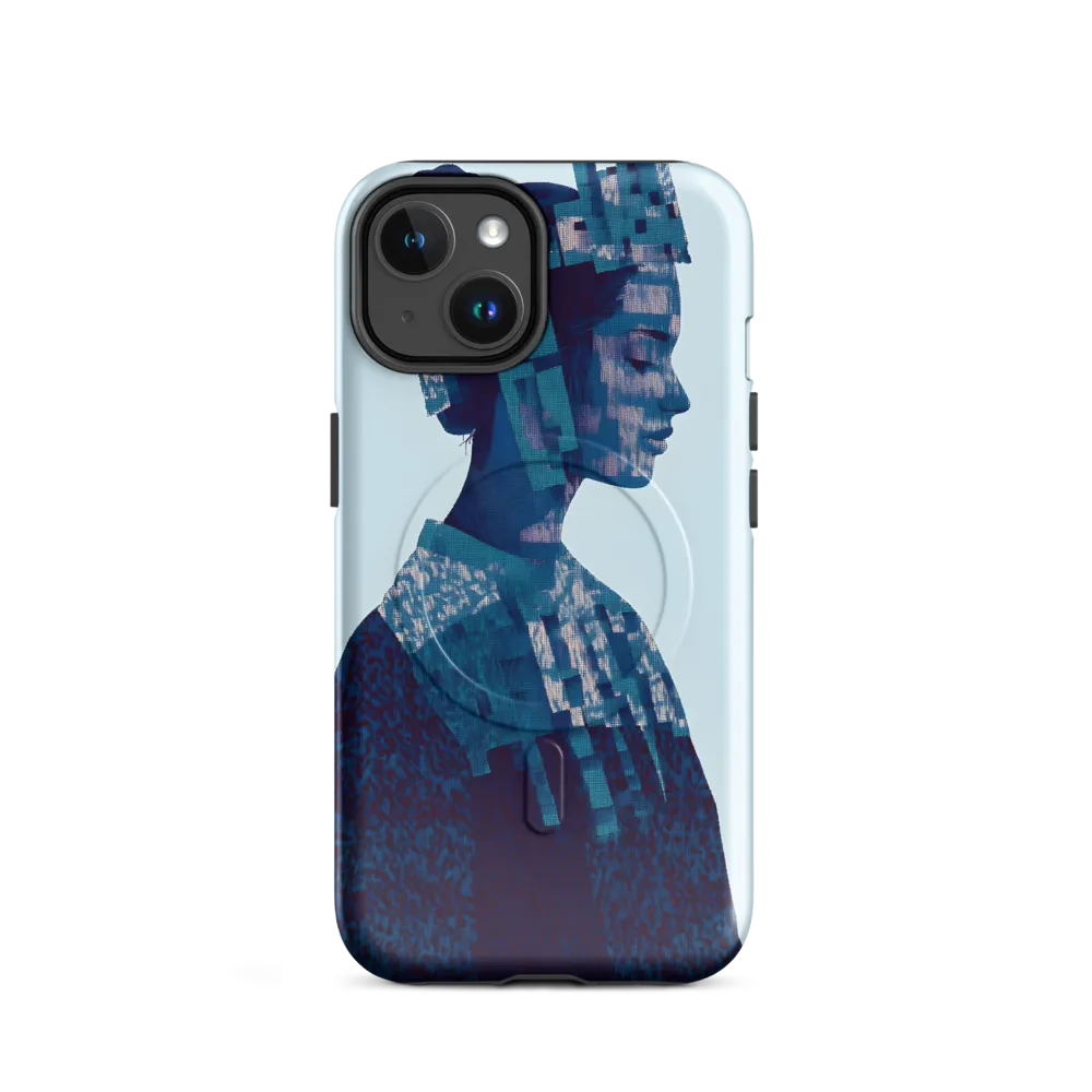 Digital Portrait in Abstract Blue