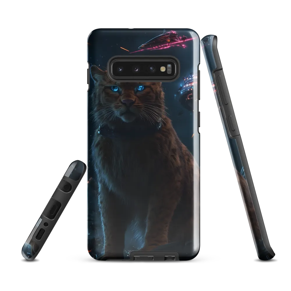 Cosmic Sentinel: The Majestic Panther | Phone Case |  S10 Plus | Tough Case | Glossy