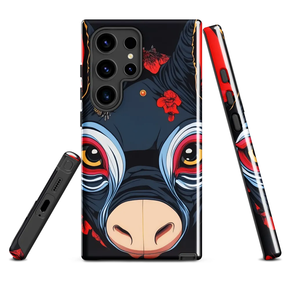 Mystical Bull with Floral Motifs