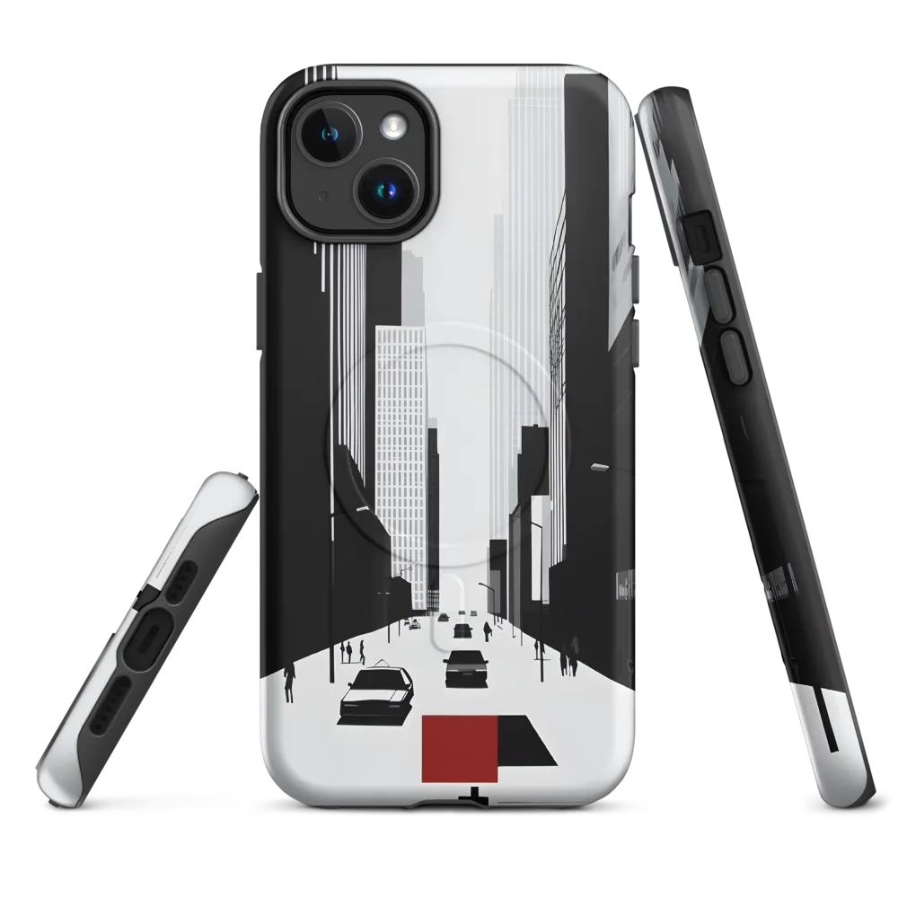 Urban Solitude: A Minimalistic Cityscape | Phone Case |  14 Plus | MagSafe® Tough Case | Matte