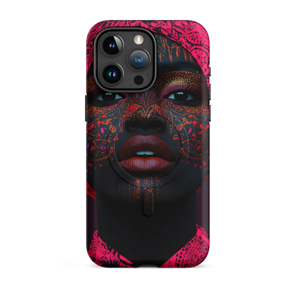 Neon Adornments: A Portrait of Cultural Expression | Phone Case |  15 Pro Max | MagSafe® Tough Case | Matte