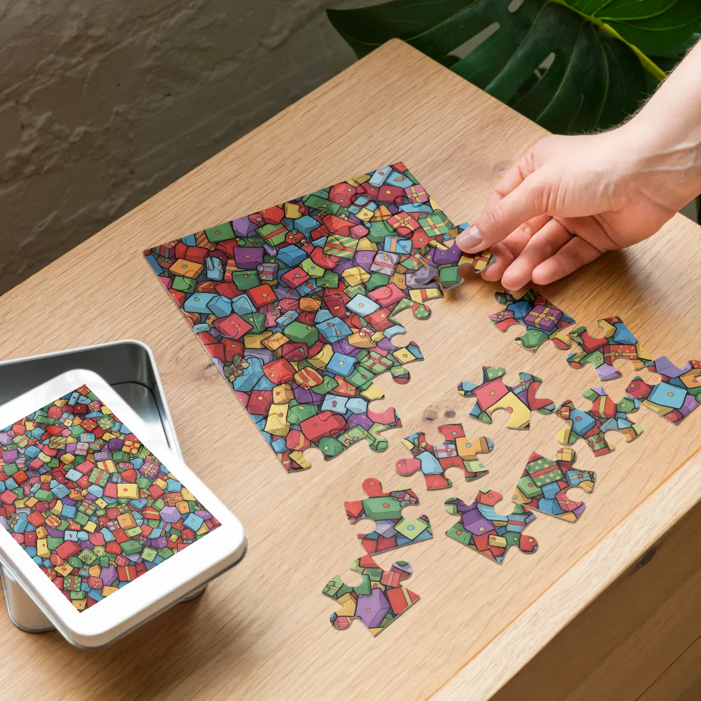 Pile of Presents 
 Jigsaw Puzzle in Tin Box