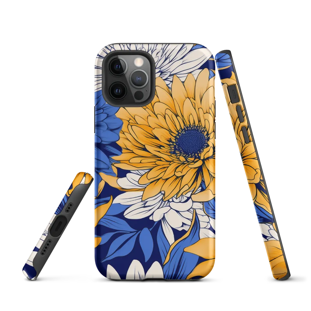 Floral Harmony in Blue and Yellow