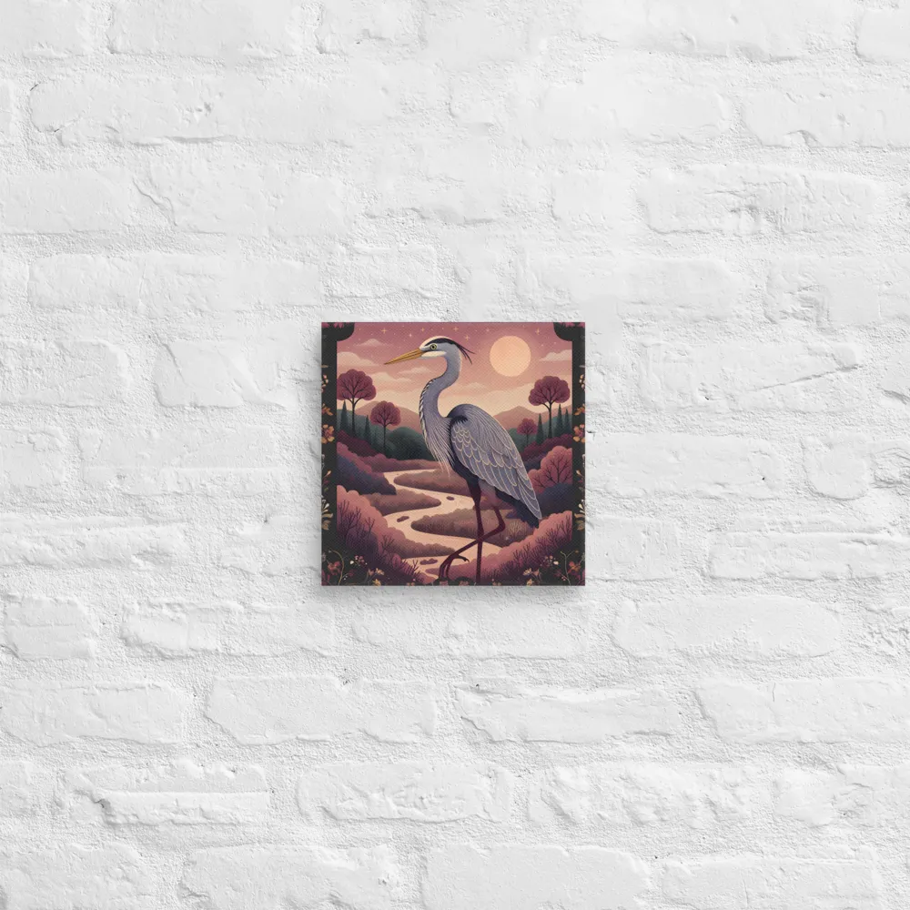 Moonlit Heron 
 Canvas | 10″x 10″
