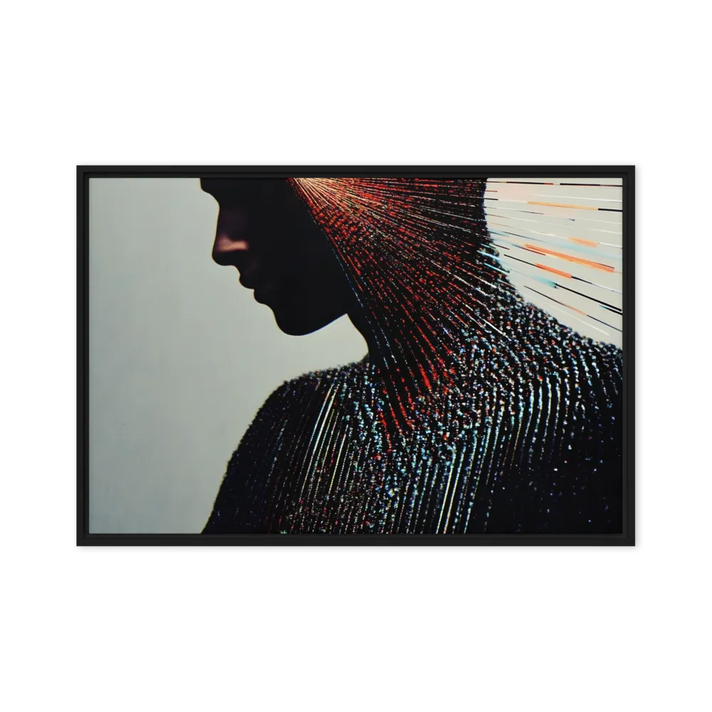 Radiant Reflection: An Abstract Journey of Thought | Canvas with Black Frame | 24″×36″