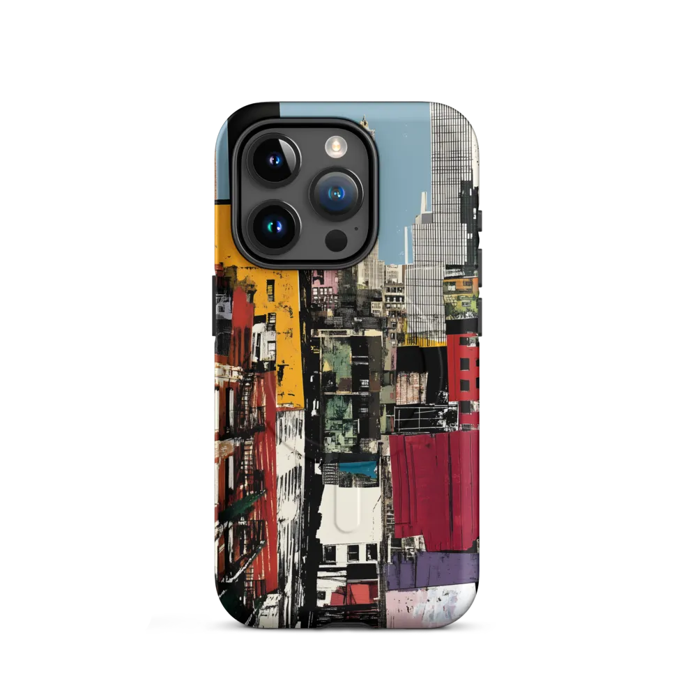 Urban Collage: A Vivid Cityscape | Phone Case |  15 Pro | MagSafe® Tough Case | Matte