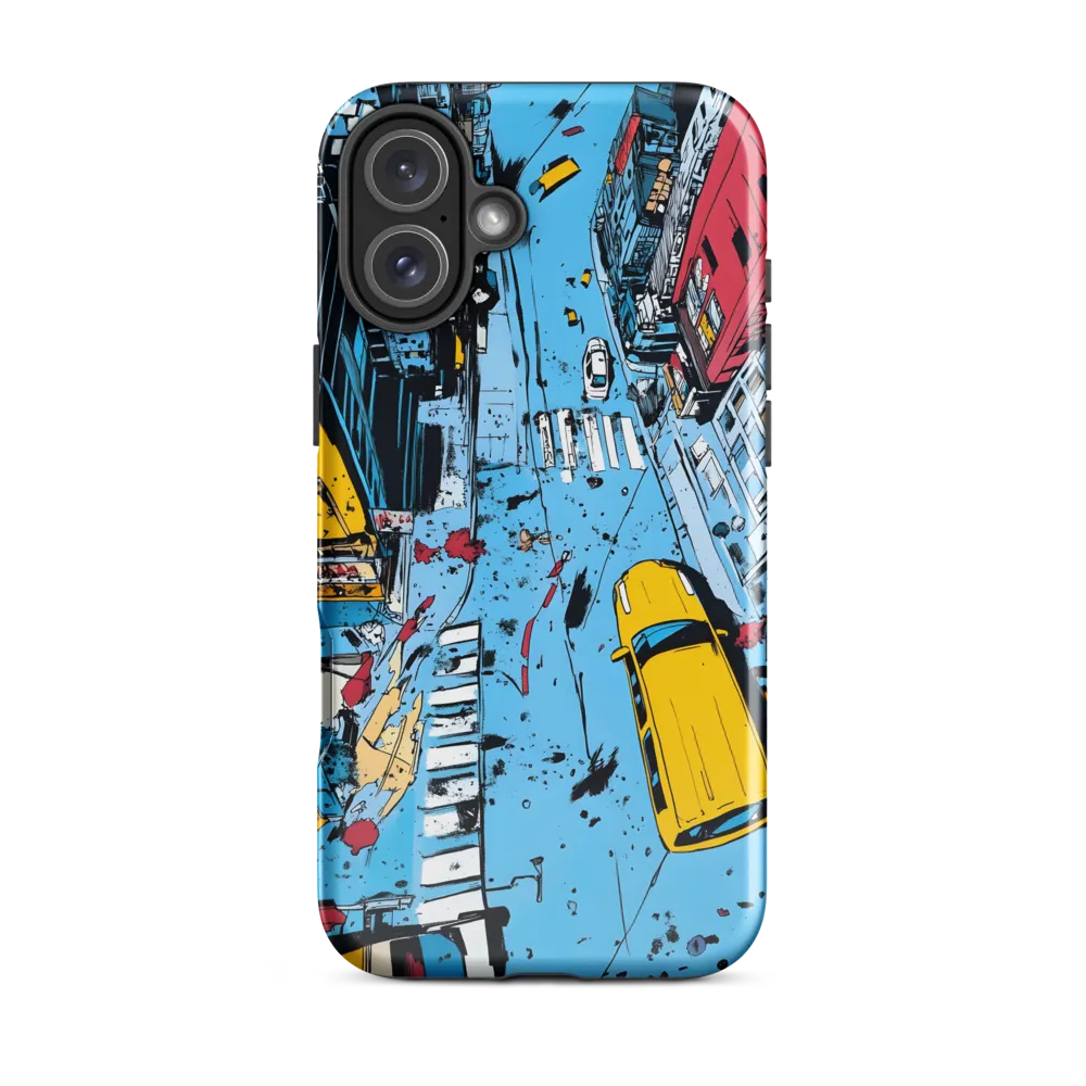 Urban Chaos: Aerial View of City Life | Phone Case |  16 Plus | Tough Case | Glossy