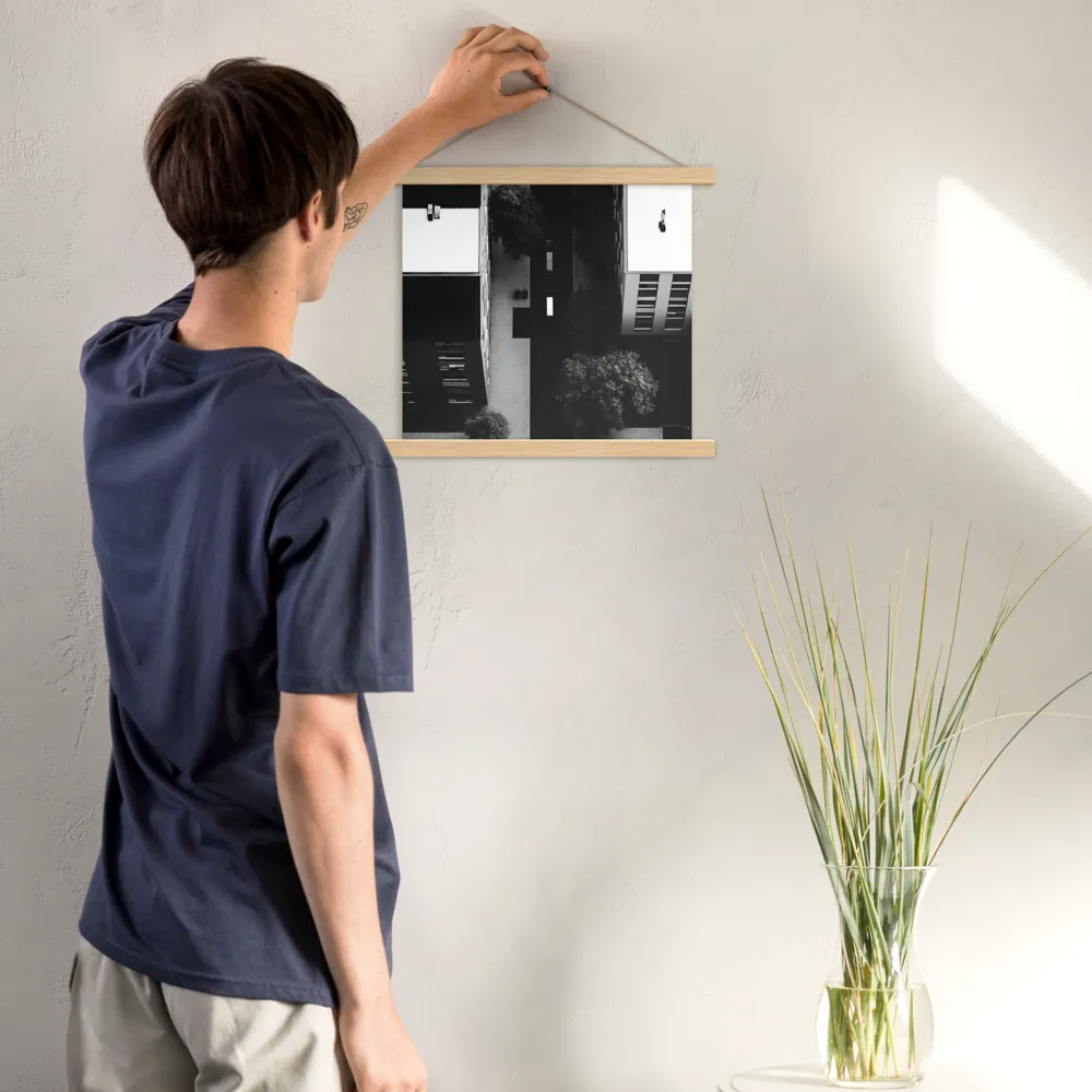 Urban Serenity from Above | Poster With Oak Wood Hanger | 14″×14″