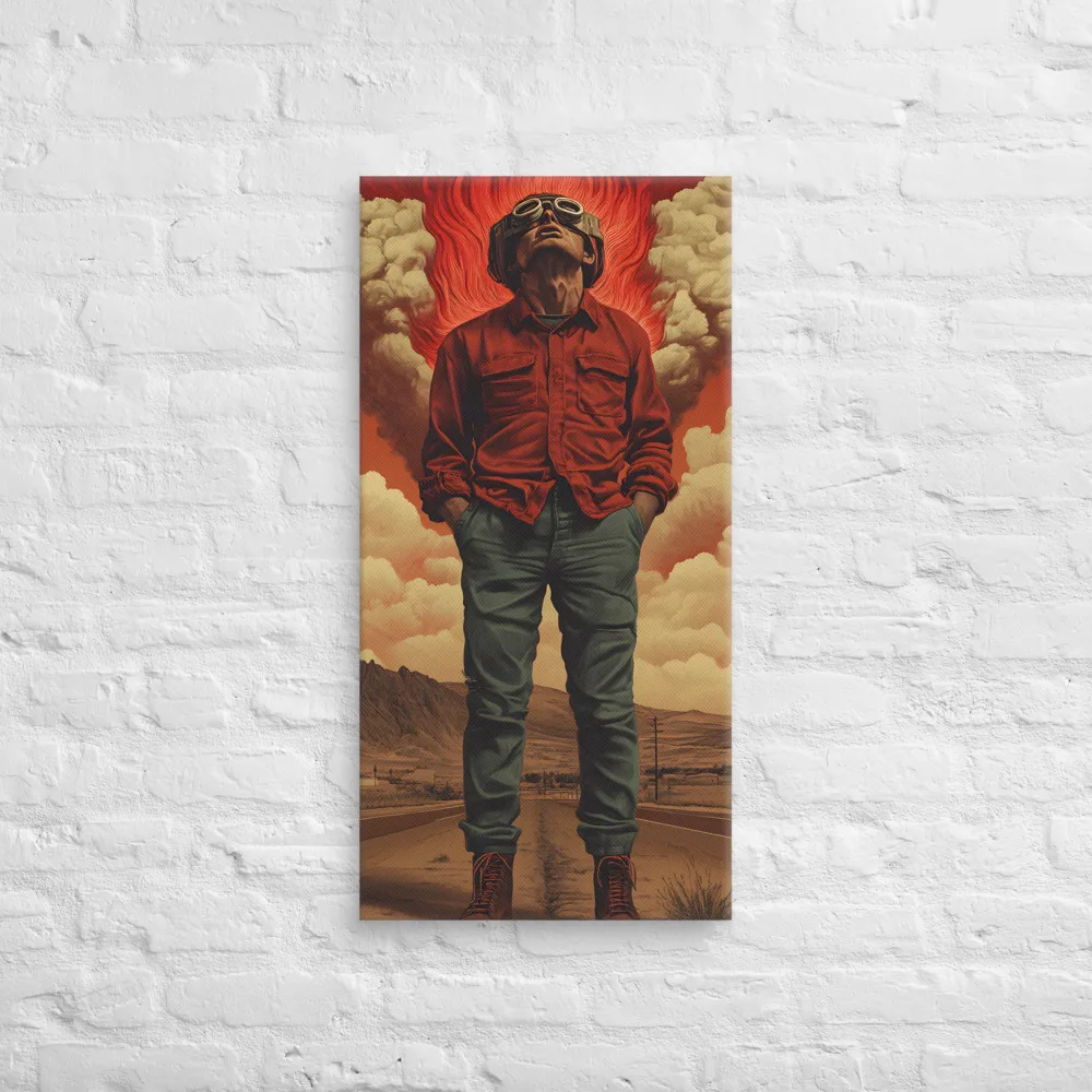 Defiant Spirit in a Surreal Landscape | Canvas | 16″×32″