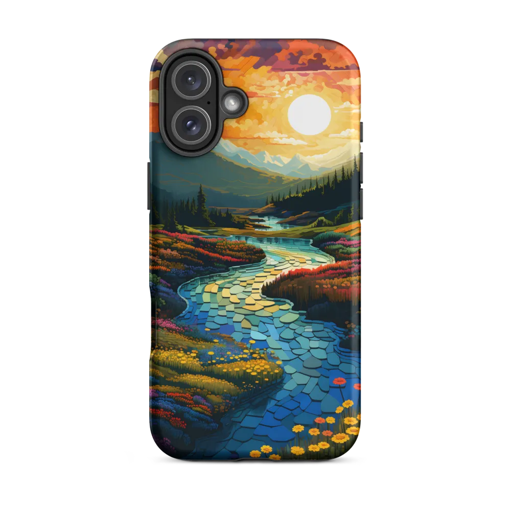 Serenity in Sunset: A Winding River's Embrace | Phone Case |  16 Plus | Tough Case | Matte
