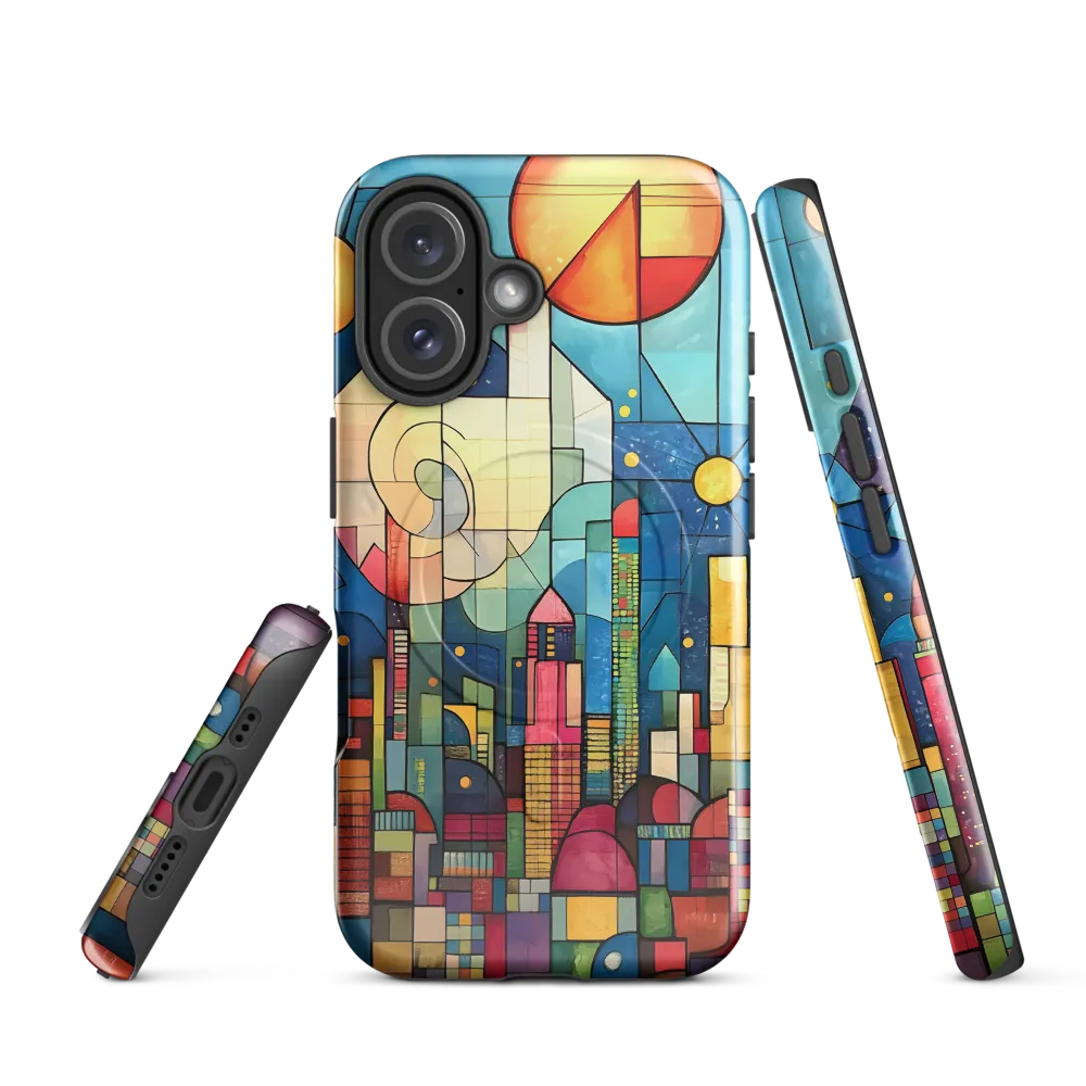 Geometric Harmony: A Vibrant Cityscape