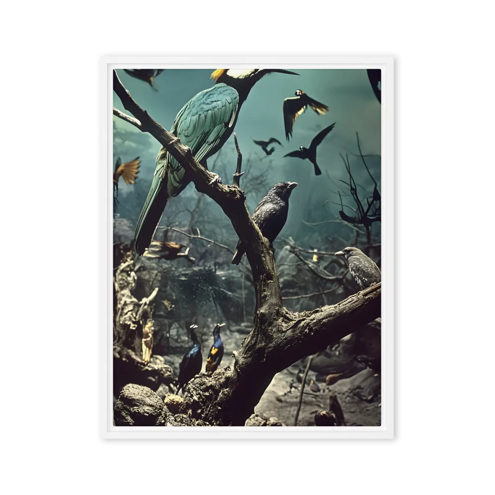 Whispers of the Avian Realm | Canvas with White Frame | 24″×32″