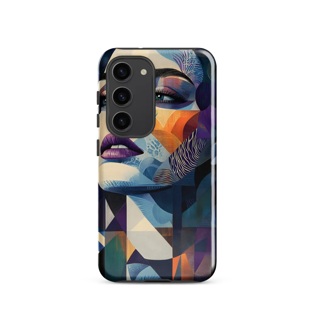 Fragmented Mystery: A Modern Portrait | Phone Case |  S23 | Tough Case | Glossy