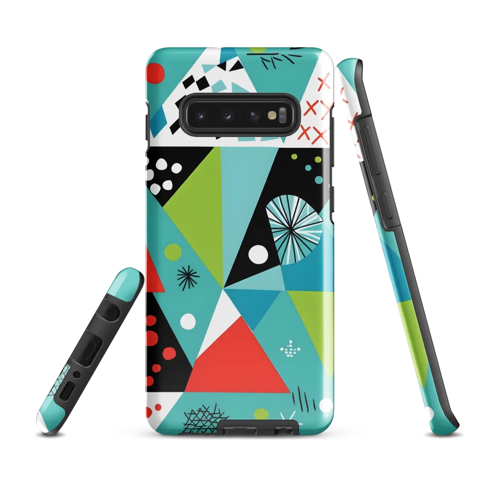 Playful Geometric Harmony | Phone Case |  S10 Plus | Tough Case | Glossy