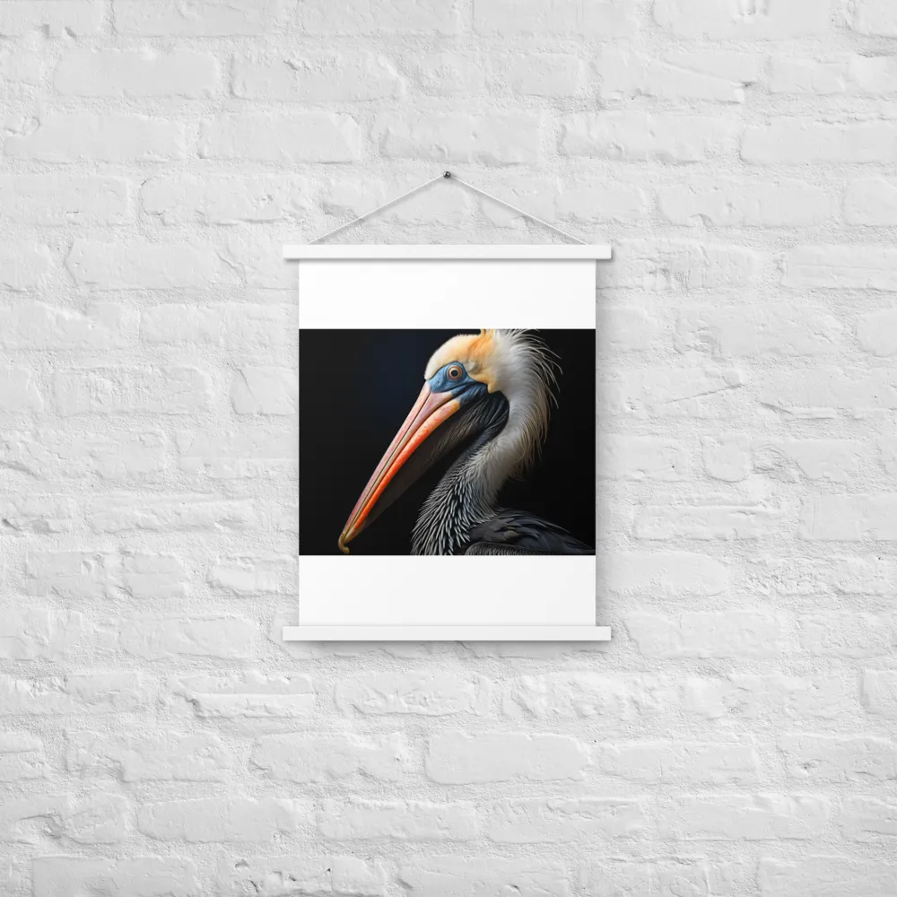 Majestic Portrait of a Pelican | Poster With White Wood Hanger | 18″×24″