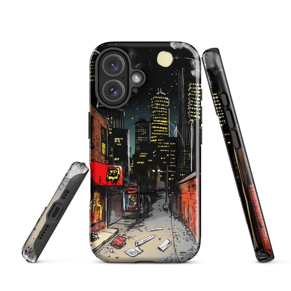 Nocturnal Cityscape: The Hidden Alley | Phone Case |  16 | MagSafe® Tough Case | Glossy