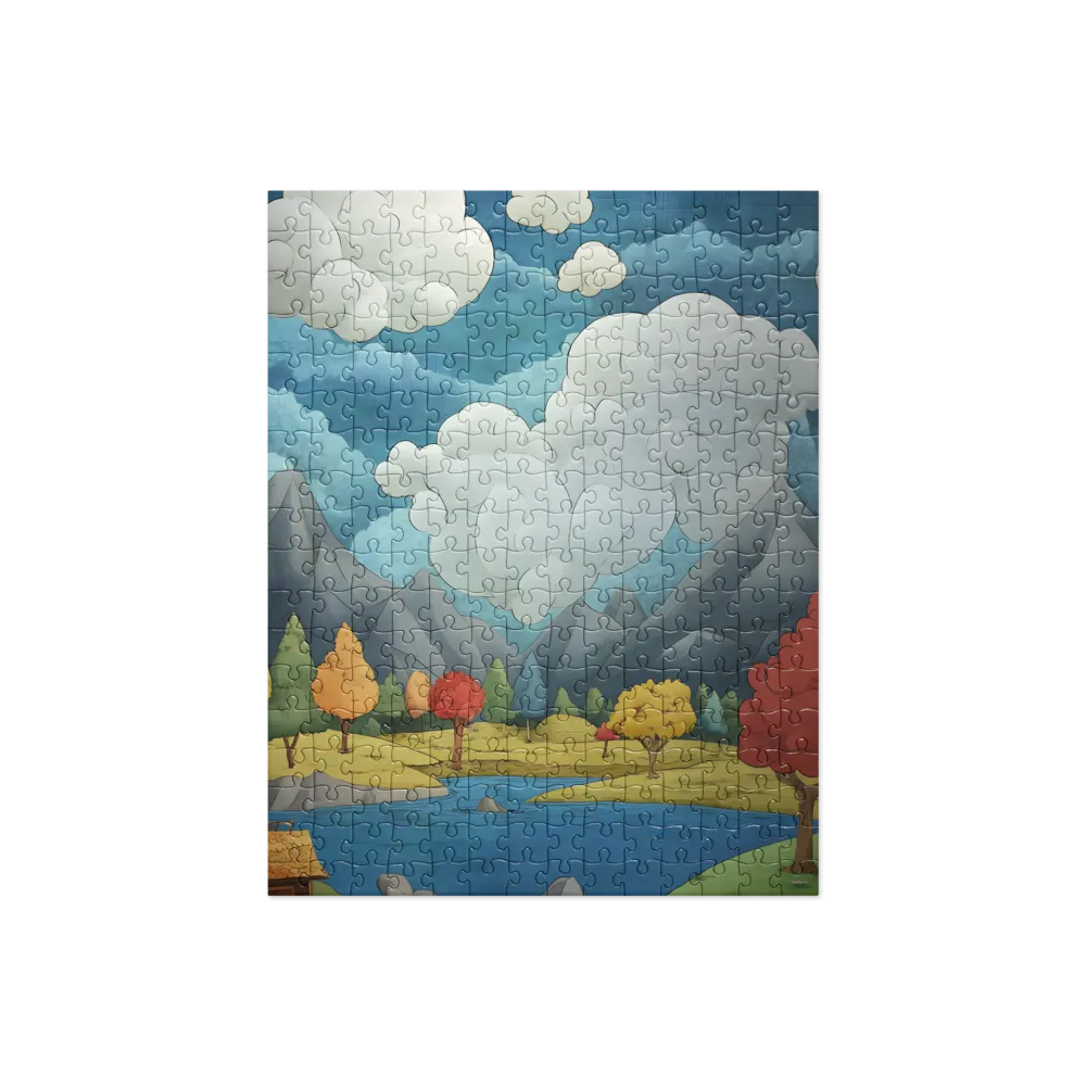 Whimsical Serenity: A Tranquil Landscape | Jigsaw Puzzle | 252 pieces