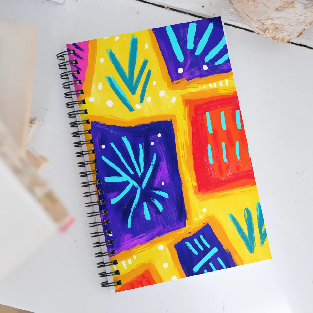 Vibrant Geometric Expressions | Spiral Notebook