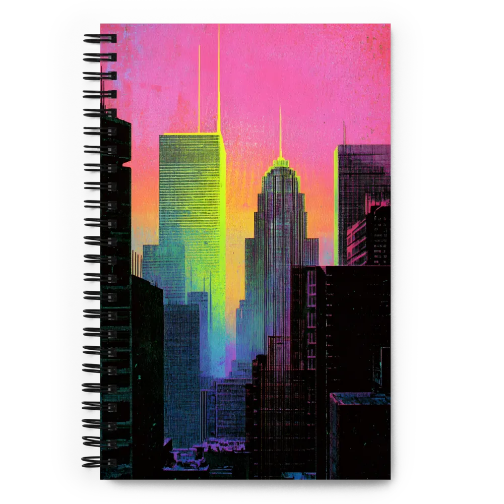 Neon Dreamscape: A Synthwave City | Spiral Notebook