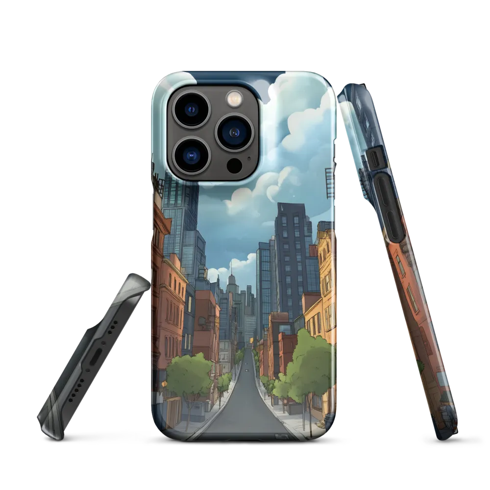 Urban Serenity: A Digital Cityscape | Phone Case |  14 Pro | Snap Case | Glossy
