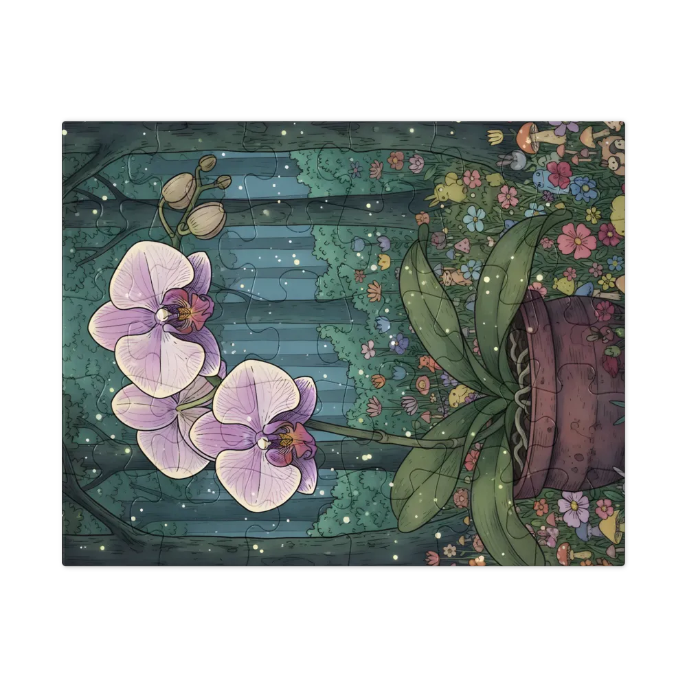 Enchanted Orchid 
 Jigsaw Puzzle in Tin Box