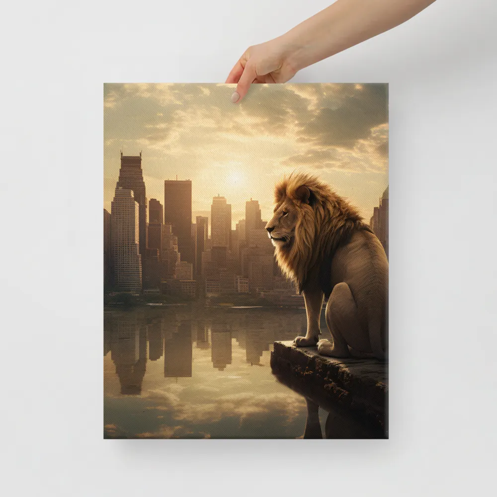 The Lion's Gaze Over the Urban Symphony
