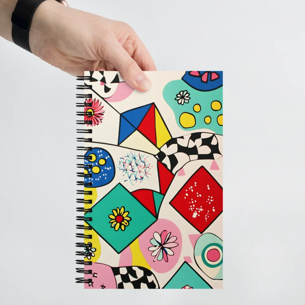 Joyful Geometry: A Playful Dance of Shapes and Colors | Spiral Notebook