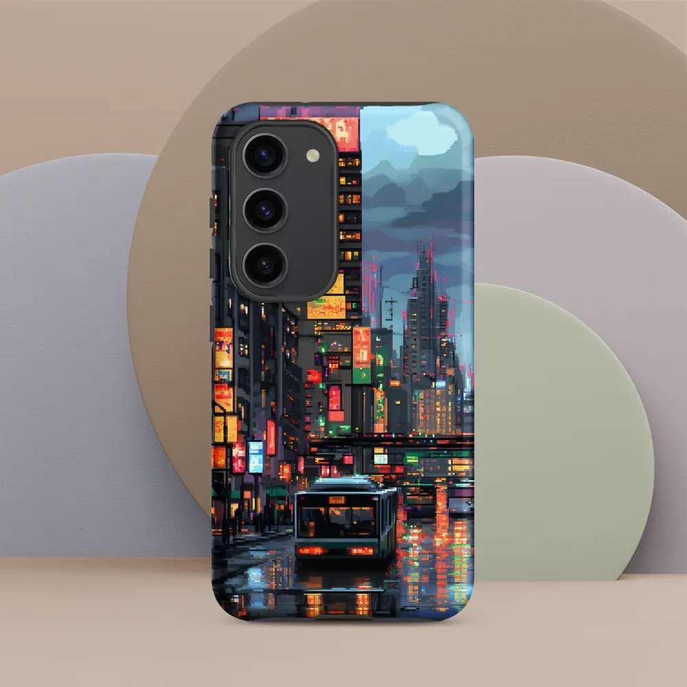 Neon Dreams: A Pixelated Urban Night