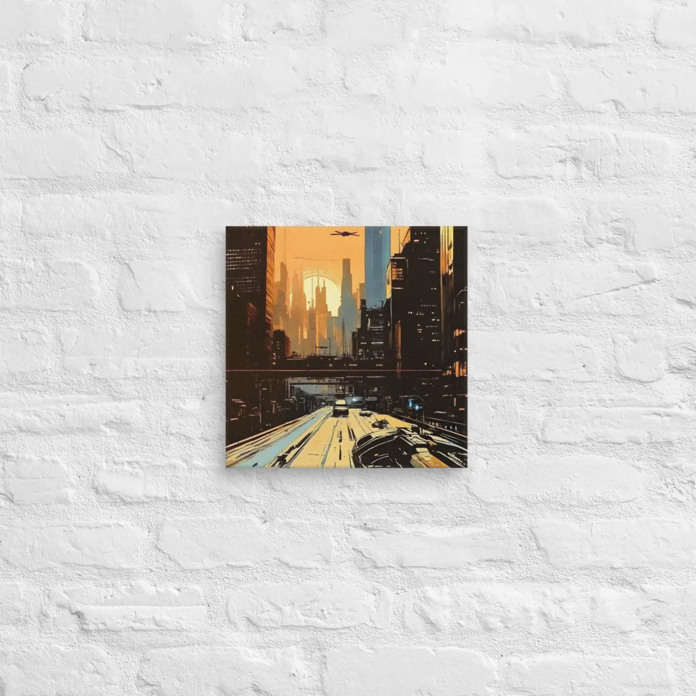 Metro Nexus: A Futuristic Cityscape | Canvas | 12″×12″