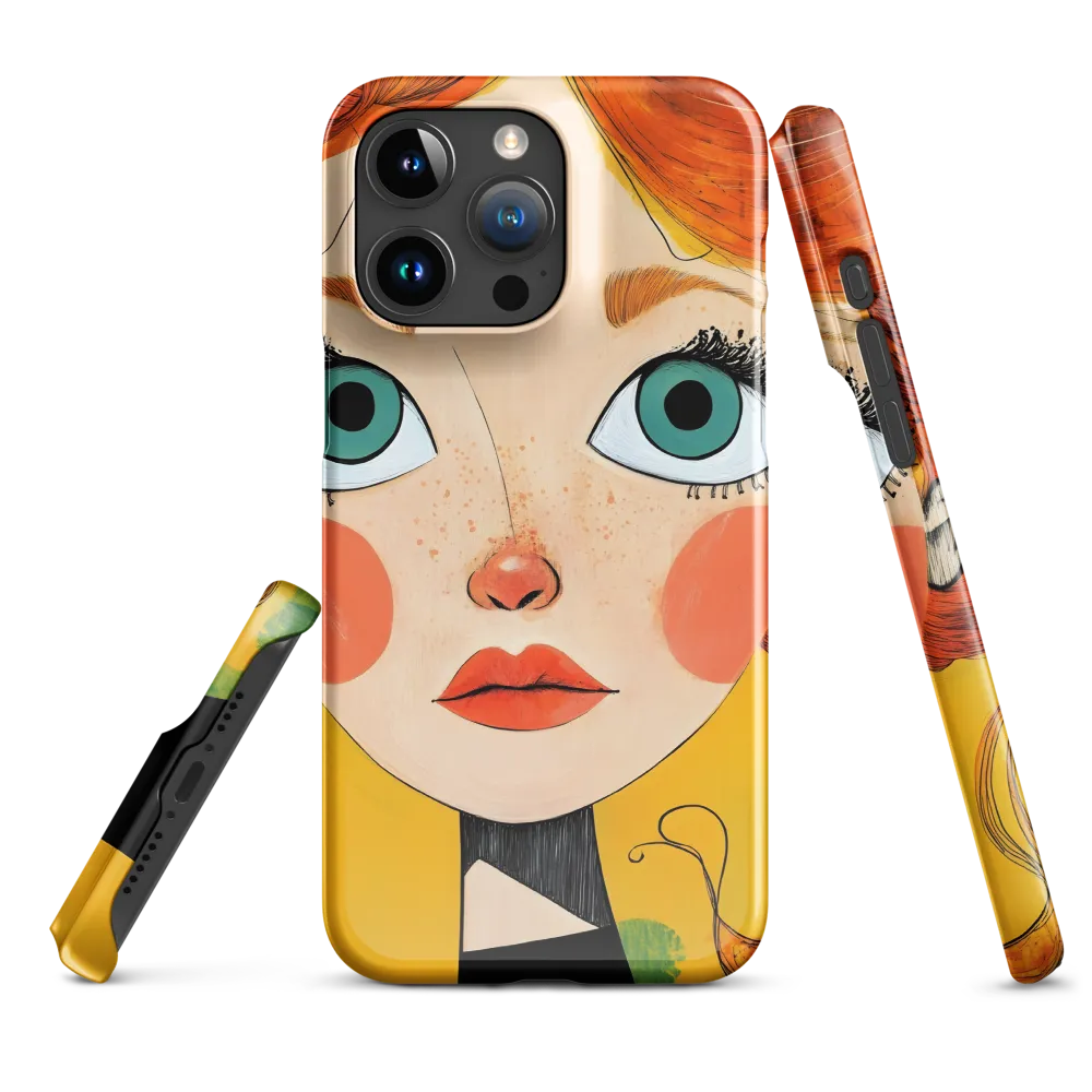 Whimsical Portrait of a Girl | Phone Case |  15 Pro Max | Snap Case | Glossy