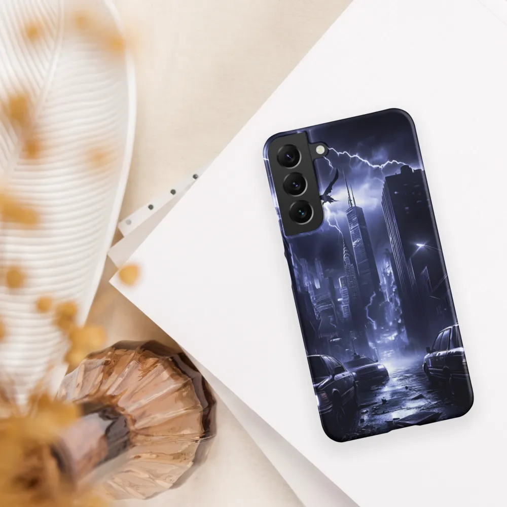 Stormy Cityscape: Shadows of the Night | Phone Case |  S22 Plus | Snap Case | Matte