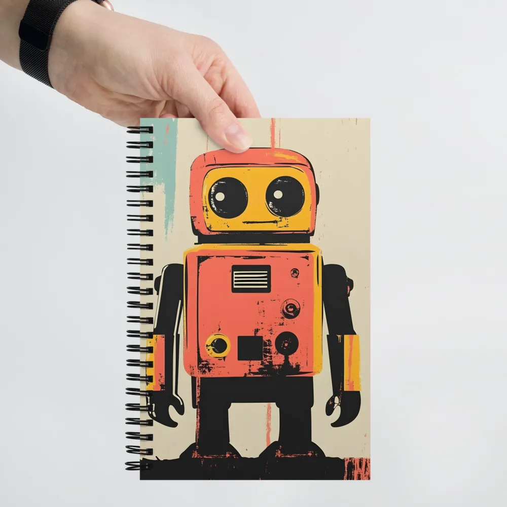 Retro Robot Charm | Spiral Notebook