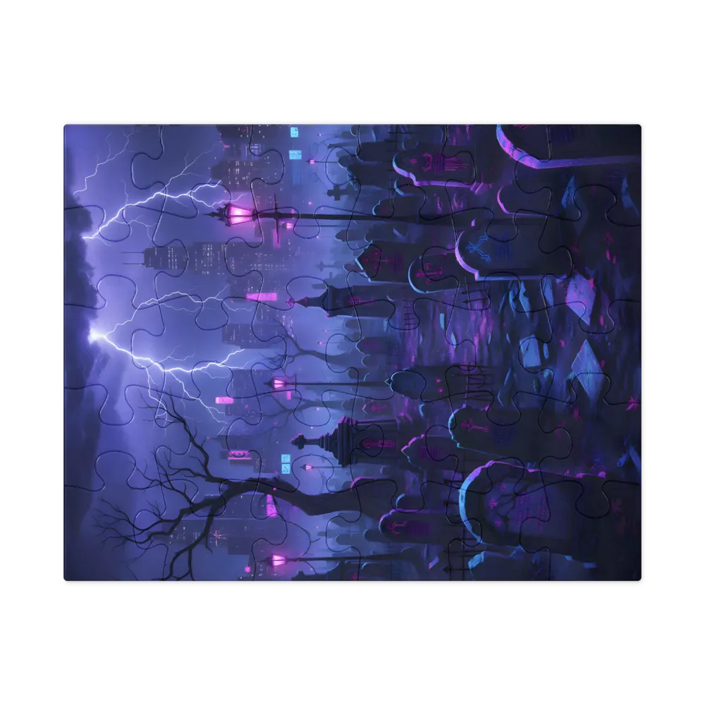 Neon Cemetery 
 Jigsaw Puzzle in Tin Box