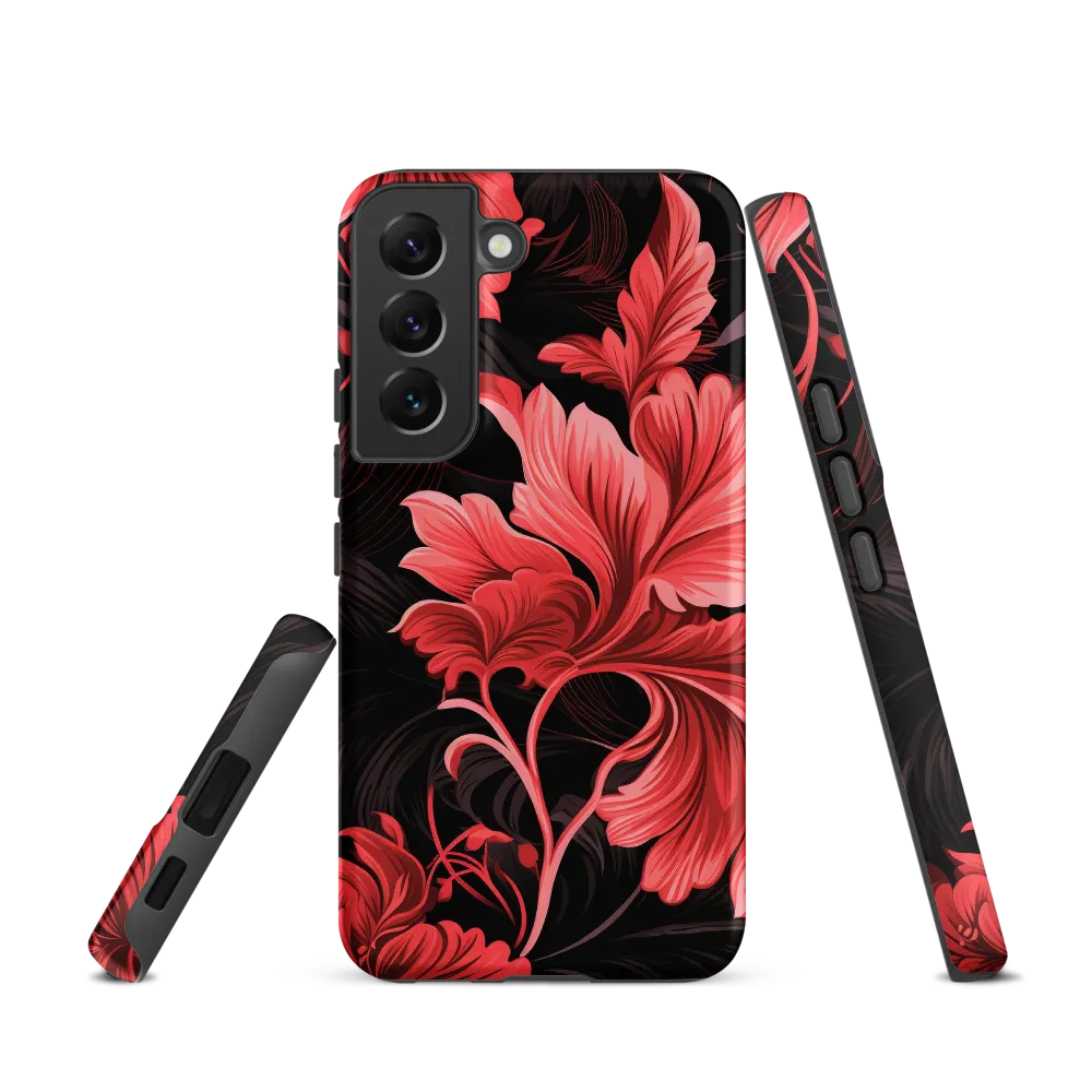 Tropical Elegance in Red | Phone Case |  S22 | Tough Case | Matte