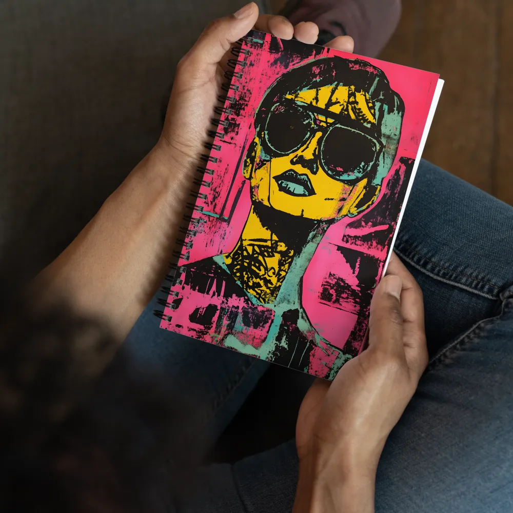 Confident Portrait in Neon Colors | Spiral Notebook