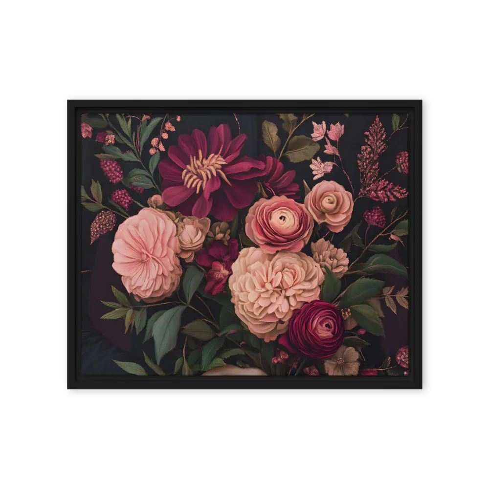 Botanical Elegance | Canvas with Black Frame | 16″×20″