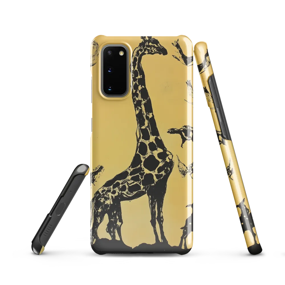 Whimsical Harmony of Giraffe and Birds