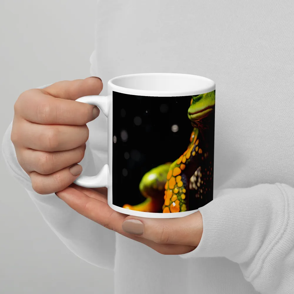 Emerald Elegance: The Frog in Focus | Mug with White inside | 11 oz