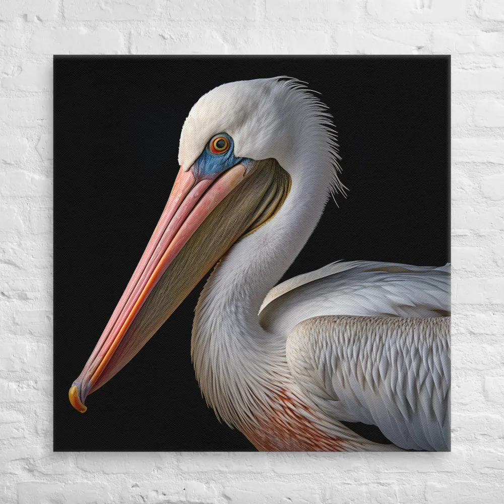 Elegance in White: The Pelican | Canvas | 37″×37″