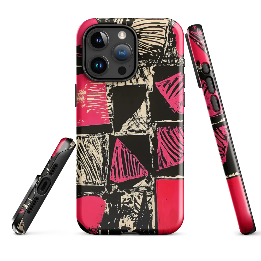 Geometric Symphony in Pink and Black