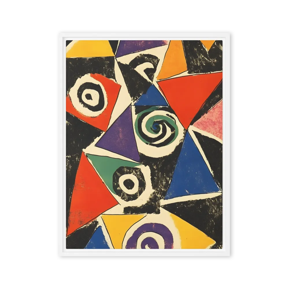 Dynamic Geometric Abstraction | Canvas with White Frame | 24″×32″