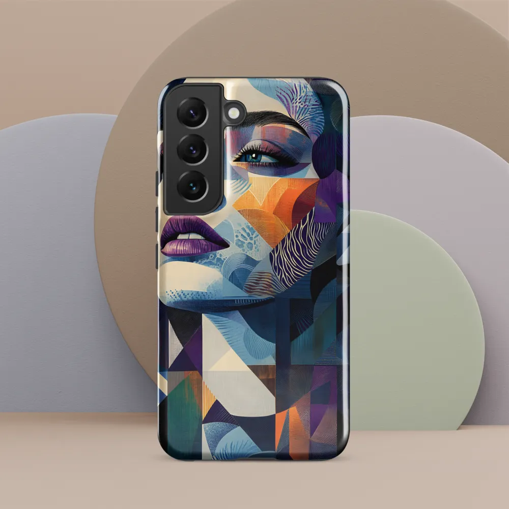 Fragmented Mystery: A Modern Portrait | Phone Case |  S22 | Tough Case | Glossy